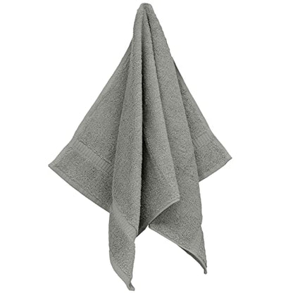 Monogrammed Hand Towel, Personalized Gift, 16 x 30 Inches - Set of 2 - Silver Embroidered Towel - Extra Absorbent 100% Turkish Cotton- Soft Terry Finish - for Bathroom, Kitchen and Spa- Script R Gray