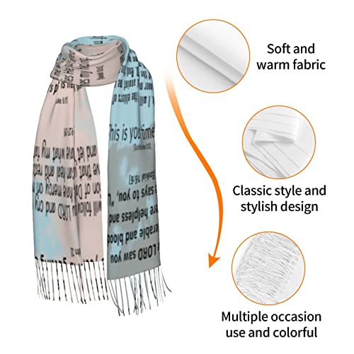 Prayer Healing Inspirational Scripture Bible Verse Religious Scarf Pashmina Shawls Wraps Dress Wedding Bridal Scarves