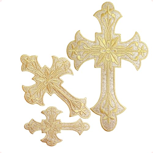 Golden Decorative Cross Appliques