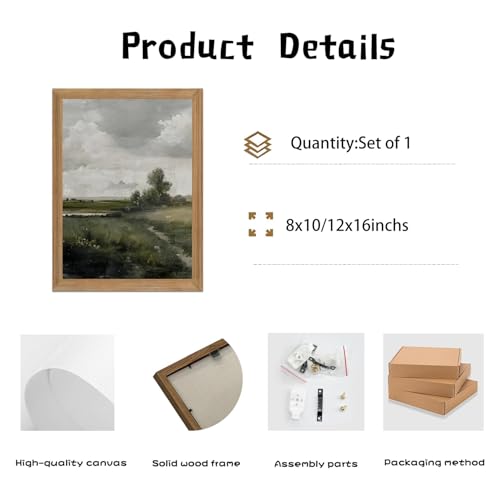smvexyl Framed Landscape Wall Art, Neutral Nature Canvas Print, 8x10 - color: fengjingshu, size: 10"L x 8"W