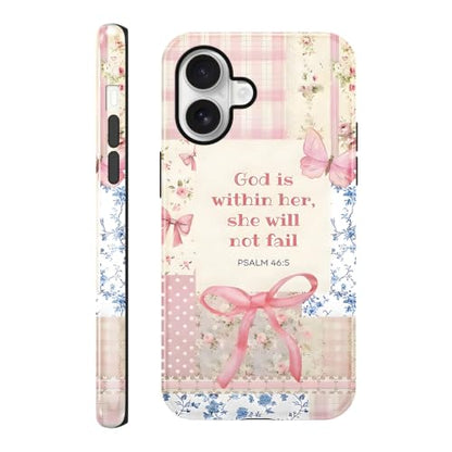 Cute Jesus Bow Collage Phone Case for iPhone 17 6.3'' - color: Bible verses pink bow, size: iPhone 17