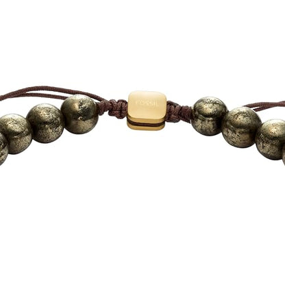 Fossil Men's Beaded Bracelet - color: Gray Bead