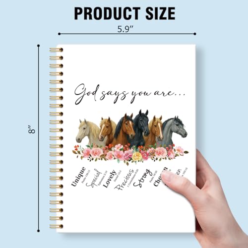 God Says You Are 160 Pages Lined Spiral Notebook Gifts for Christian - color: Multi & Brown