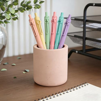 6 Pack Bible Journaling Gel Pens, 0.7mm Black Ink Retractable - color: Macaron-Black Ink