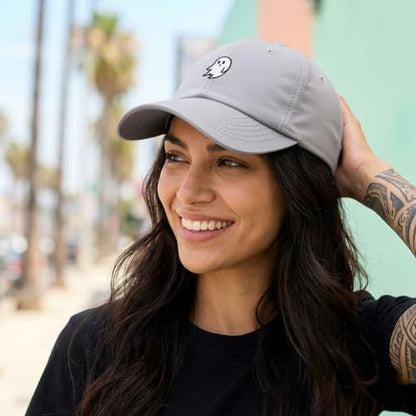 DALIX Ghost Embroidered Mens Womens Cotton Dad Hat Baseball Cap Adjustable - color: Gray