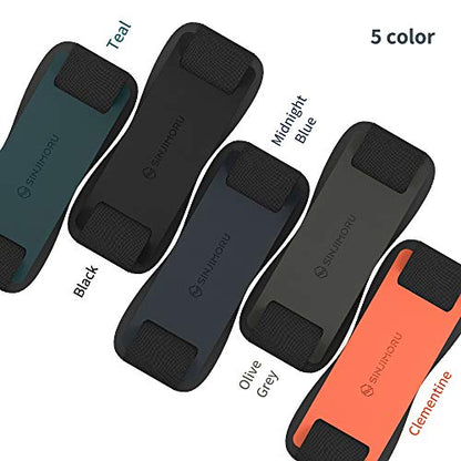 Sinjimoru Phone Grip with Silicone Band, Holder & Kickstand, Olive Grey