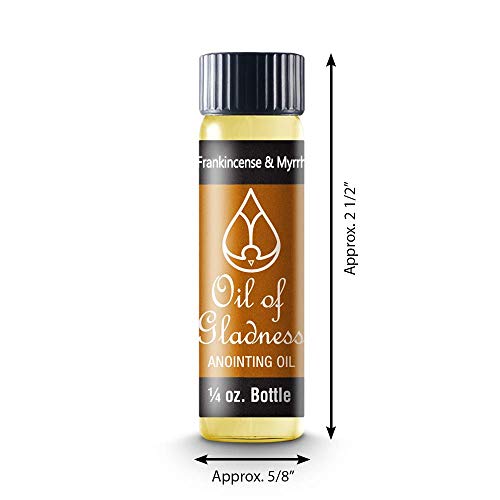 Oil of Gladness Frankincense and Myrrh Anointing Oil - Oil for Daily Prayer, Ceremonies, and Blessings 1/4 oz Bottle - size: 0.25 Fl Oz (Pack of 1)