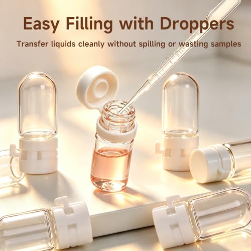 2ml 0.068 fl oz Essential Oil Samples Bottles, 20 Pack, Clear