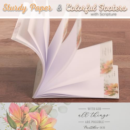 Christian Art Gifts Small Scripture Notepad for Women: All Things Possible - color: Pink Floral