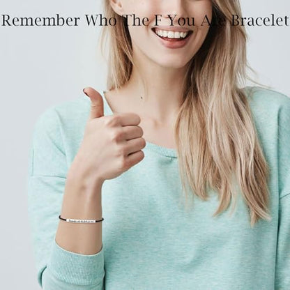 God is in Control Leather Bracelet, Stainless Steel Christian Faith Braided Engraved Bar Bracelets Self Worth Motivation Bracelet Inspirational Friendship Jewelry for Men Women - color: Remember Black&Silver