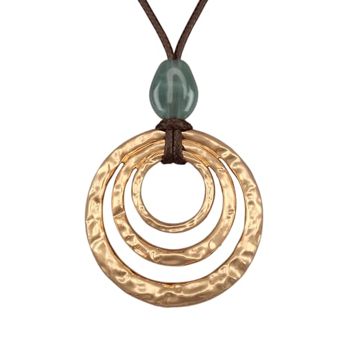 Boho Necklaces for Women Long Wooden Pendant Vintage Necklace - color: Chunky Boho Necklaces