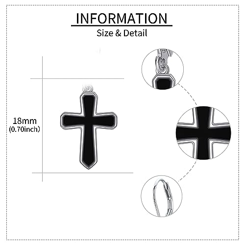 Cross Earrings 925 Sterling Silver Dangle Earring Gifts for Women - style: Black Onyx Cross