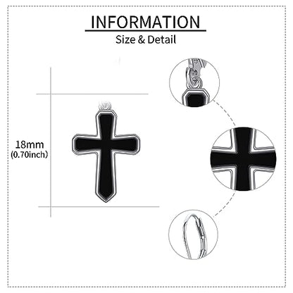 Cross Earrings 925 Sterling Silver Dangle Earring Gifts for Women - style: Black Onyx Cross