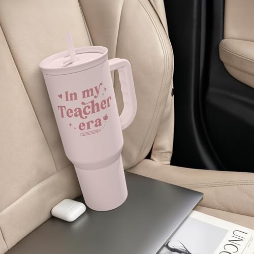 SANDJEST Teacher Gift – Stainless Steel Insulated Tumbler with Handle - Cool Teacher Club Travel Coffee Mug Cup for Women Back to School Birthday Christmas Teacher's Appreciation, 40oz - color: Teacher 4