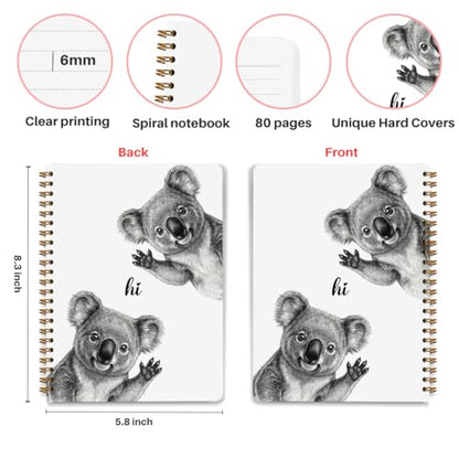 Cute Koala Notebook Journal, Animal Notebook Journal for Women Teen Girls - color: Koala Hi