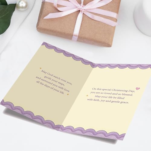 Baptism Card for Girl, Baby Girl Christening Gift Card - style: AM-443