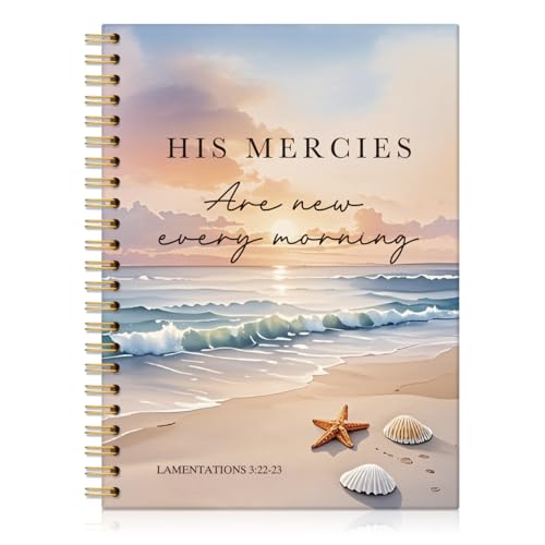 His Mercies Are New Spiral Notebook Christian Gifts for Women Sister - color: Multi & Yellow