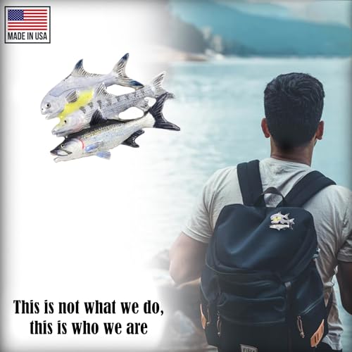 Grand Slam Bonefish Tarpoon Fish Pin, Pewter, Lapel, Hat, Pins, Brooch, Brooches, Jewelry, Gift, Handmade in the USA, 200 Fish Designs Available. S035PRZ - color: Hand Painted