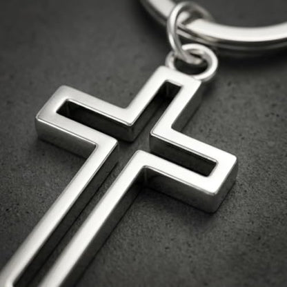 6 Cross Keychain Silver Hollow Out, Cool Keepsakes for Men Women