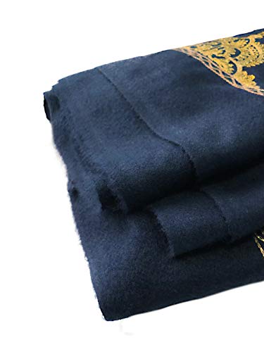 Urban CoCo Embroidered Scarf for Women, Tassel Shawl, Soft Lightweight Wrap - color: #2-navy Blue