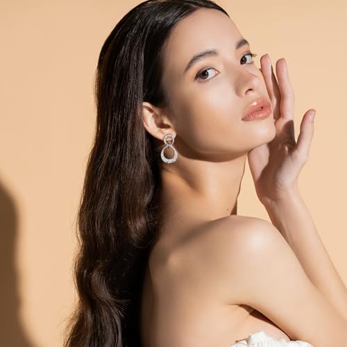 18K Gold Plated Hoop Earrings for Women, NICKEL-FREE & HYPOALLERGENIC, Timeless Jewelry Gift - color: Silver