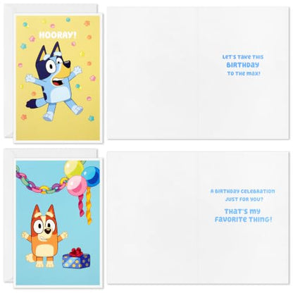 Hallmark Bluey Birthday Cards for Kids, 16-Pack (Bingo and Bluey, Hooray!) - style: Unicorn, Dance Mode, Hooray