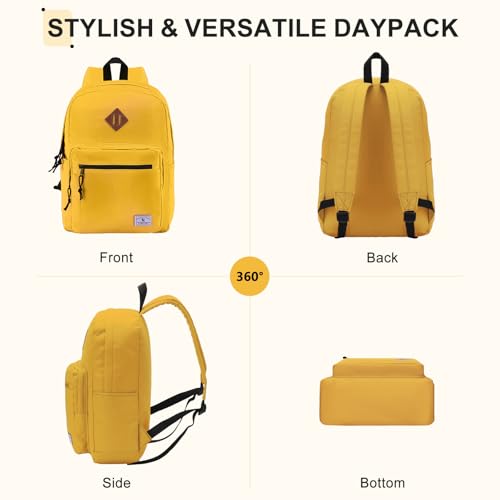 VX VONXURY Kids Backpack for School Travel,16.7 Inch Lightweight Bookbag - color: Yellow