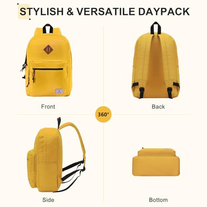 VX VONXURY Kids Backpack for School Travel,16.7 Inch Lightweight Bookbag - color: Yellow