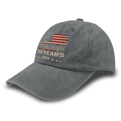 250th Anniversary 250 Years Freedoms Baseball Hat Running Embroidered Cap for - color: Pigment Gray