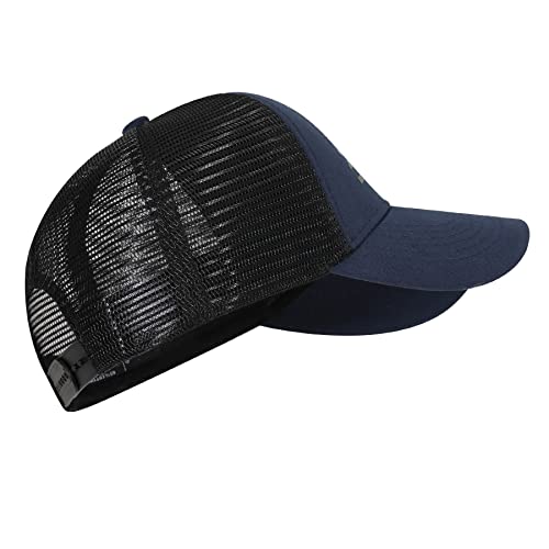 Baseball Cap, American Flag Trucker Hat for Men Women, Breathable Adjustable Fit Outdoor Mesh Snapback Hats - color: Navy/Black Flag