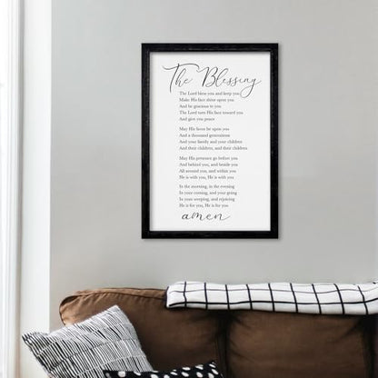 comurdyo The Blessing Bible Verse Wall Art, 16"×11", Black - color: The Blessing (Black), size: 16"L x 11"W