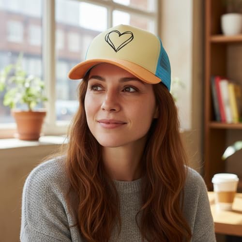 Embroidered Baseball Cap for Women - 2025 Trendy hat Adjustable Breathable Summer Beach Hat Christmas - color: Cute Love Heart