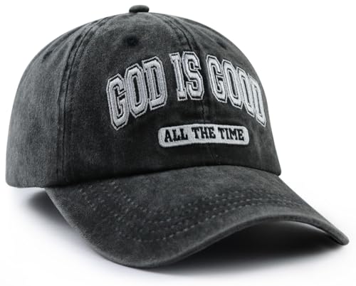 God is Good All The Time Hat for Men Women, Christian Baseball Cap - color: Black