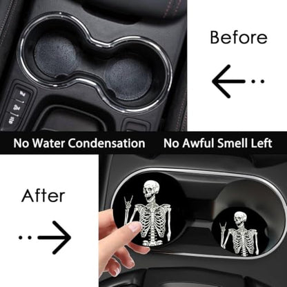 2Pcs Elephant Car Coasters,2.75" Neoprene Rubber Cars Cup Holder Coasters - color: Elephant