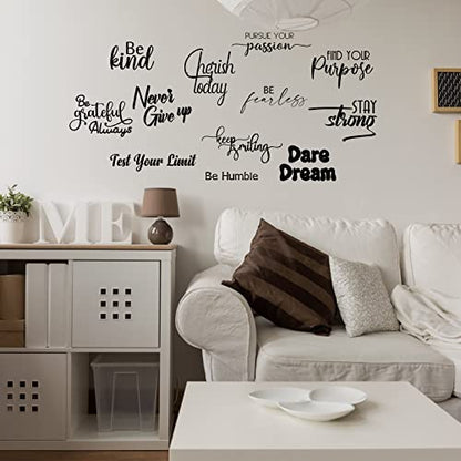 Fumete 12 Pcs Inspirational Vinyl Wall Decals,Motivational Quotes Stickers