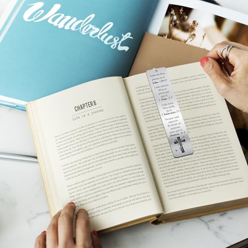 Spanish Bible Bookmark Gifts, Christian Metal Book Marks for Women Men - style: Spanish Bible 02