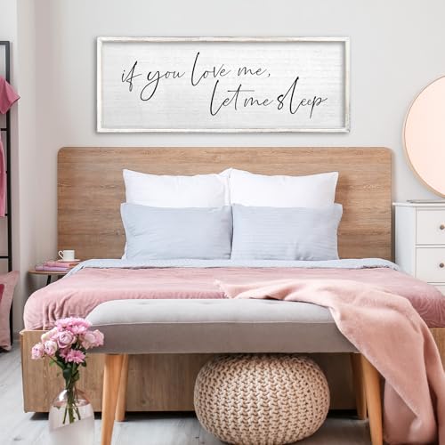 TQianJiang If You Love Me Let Me Sleep Sign 40"×15", White - color: If You Love Me Let Me Sleep (White), size: 40"L x 15"W