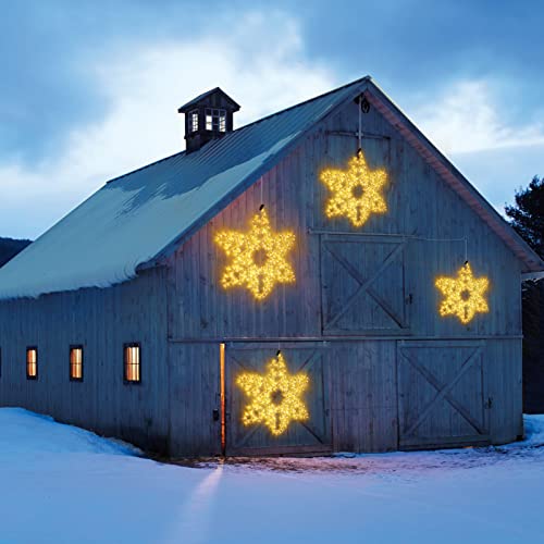 27" Christmas Big Snowflake Lights Outdoor Large Lighted Snowflake Plug in - color: Warm White-27"
