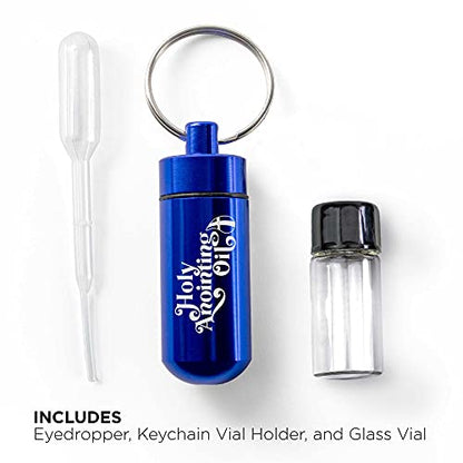 Logos Trading Post Anointing Oil Bottle with Blue Keychain Container - color: Blue