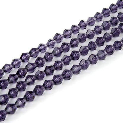 250pcs Czech 6mm (0.24 Inch) Faceted Bicone Crystal Glass Loose Beads Spacer Bulk Amethyst Purple for DIY Craft Jewelry Making CCB627 - color: Amethyst, size: 6mm - 250pcs