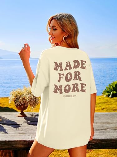 Christian Shirts for Women Oversized Faith Jesus Shirt Inspirational Tops - color: B-apricot, size: Large