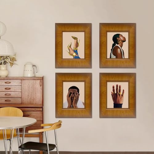 Living Room Wall Decor African American Wall Art Set of 4 - color: Unframed 8"x10" Black Couple Wall Art Set of 4