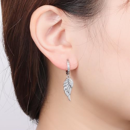 925 Sterling Silver Drop & Dangle Earrings for Women,Butterfly Dragonfly and Bee|Flower and leaf Earrings, Suitable for Sensitive Ears Fashion Jewelry Gift- Hypoallergenic Earrings - color: Wings
