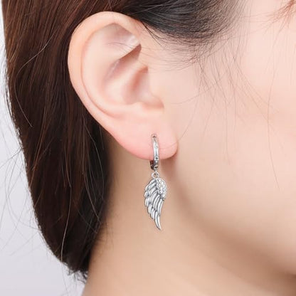 925 Sterling Silver Drop & Dangle Earrings for Women,Butterfly Dragonfly and Bee|Flower and leaf Earrings, Suitable for Sensitive Ears Fashion Jewelry Gift- Hypoallergenic Earrings - color: Wings