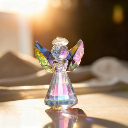 3'' Colorful Crystal Guardian Angel Figurine Christmas Angel Gift for Women - style: Colorful Angel