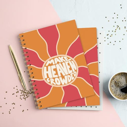 VONTP Christian Spiral Notebook, Make Heaven Crowded, 5.5x8.3 In - color: Modern