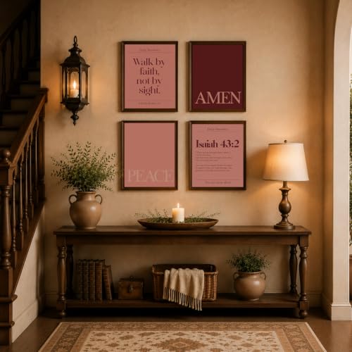 WEFKODO Pink Christian Bible Verse Inspirational Wall Art 8x10 Unframed - color: white-bible2