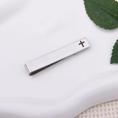 Novelty Religious Cross Tie Clip - Christian Birthday Christmas Gifts for Son Grandson Graduation Valentines Gift Ideas - style: man of god