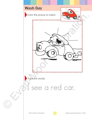 Evan-Moor Learning Line: Beginning Sequencing, Prek - Kindergarten Workbook