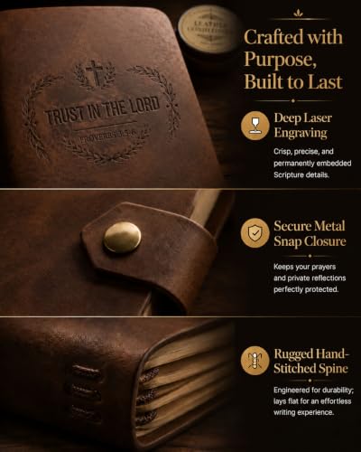 Leather Journal, Proverbs 3:5-6 Cover - color: Proverbs 3:5-6